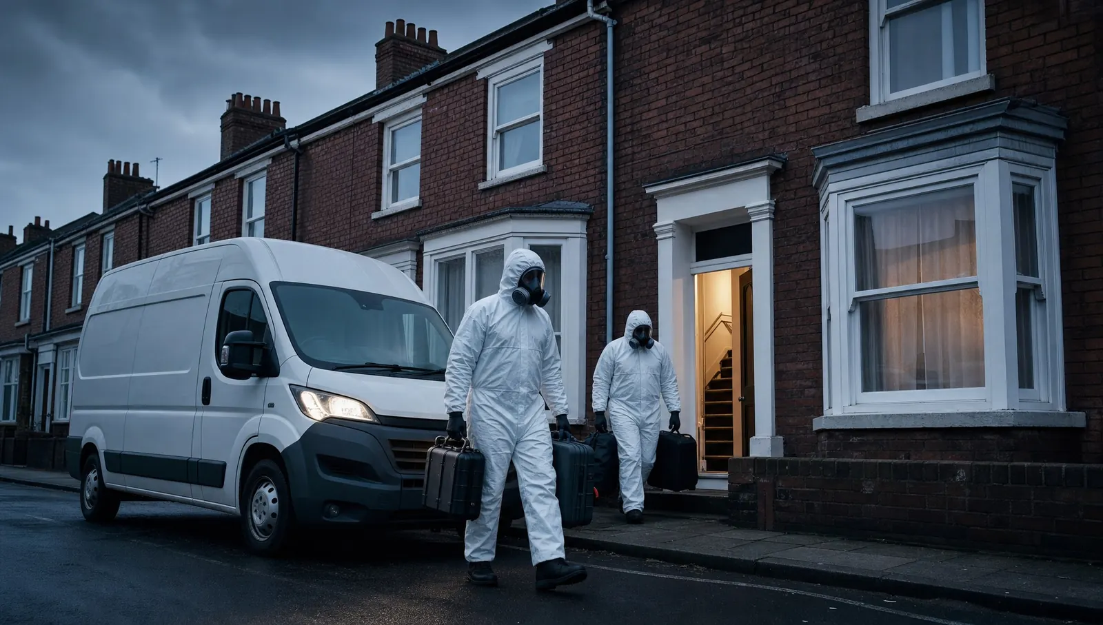Hazard Clean Team specialist cleaning technicians in PPE ready to respond across the North East